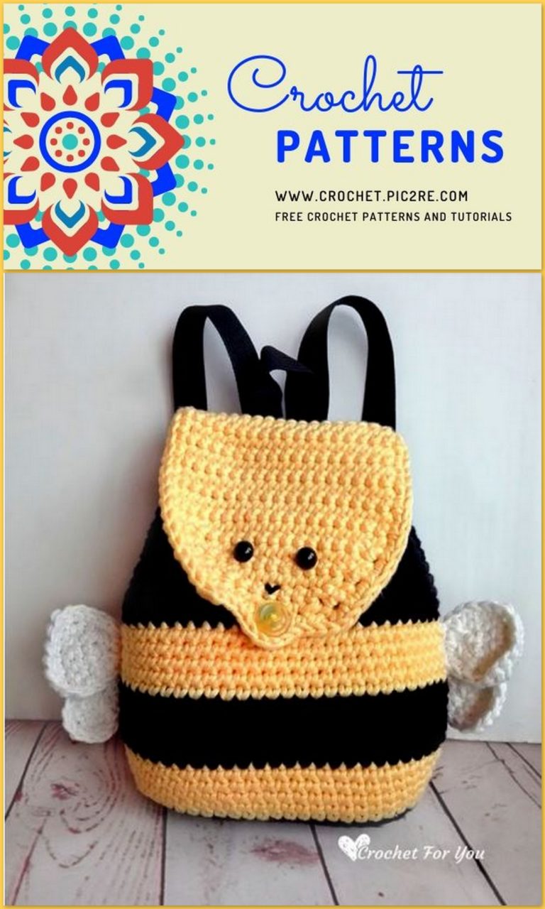 Amigurumi Crochet Bumble Bee Backpack Free Pattern