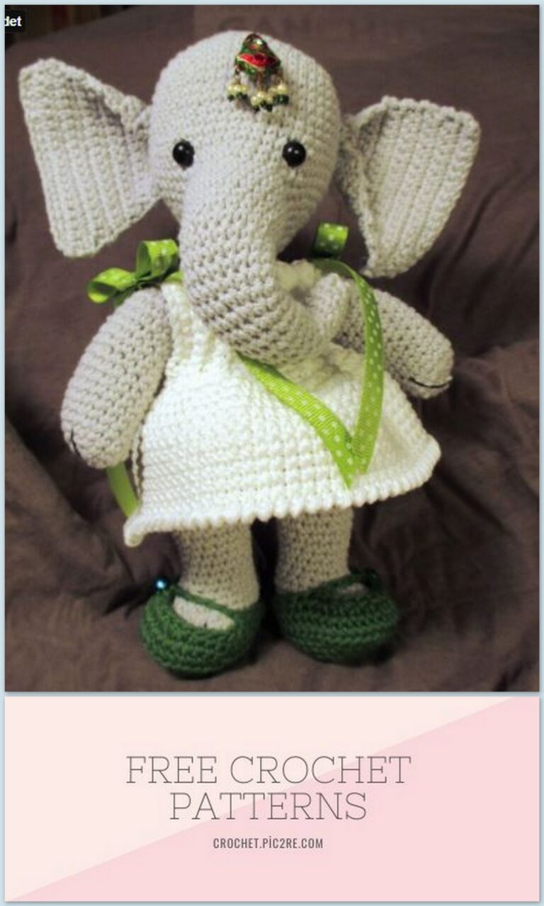 Amigurumi Elephant Daisy Free Crochet Pattern