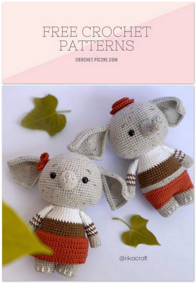 Amigurumi Cute Elephants Free Crochet Pattern