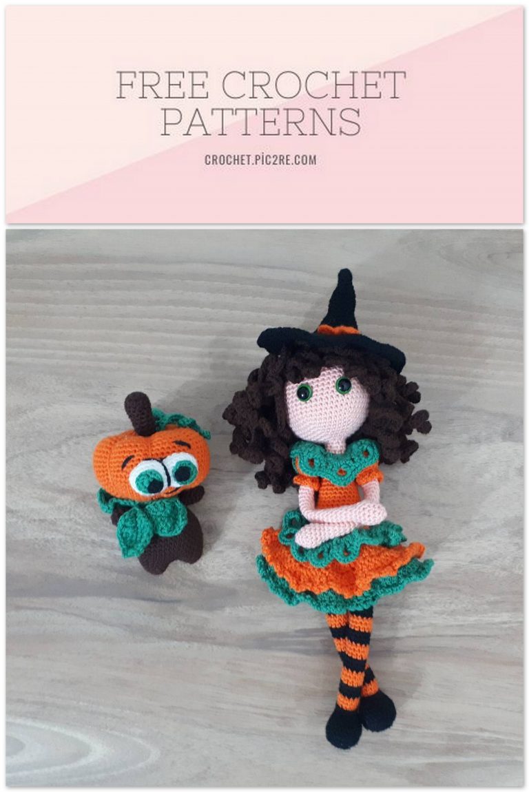 Amigurumi Pumpkin Witch Doll Free Pattern